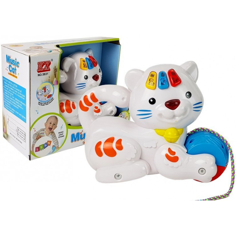 Tiger - vzdelávacia hračka so zvukom - biely